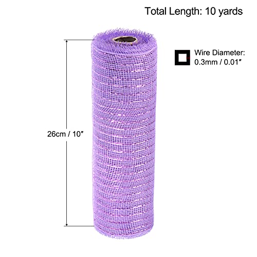 Sourcing Map Toile Jute Ruban Déco Lilas 26cm x 9m