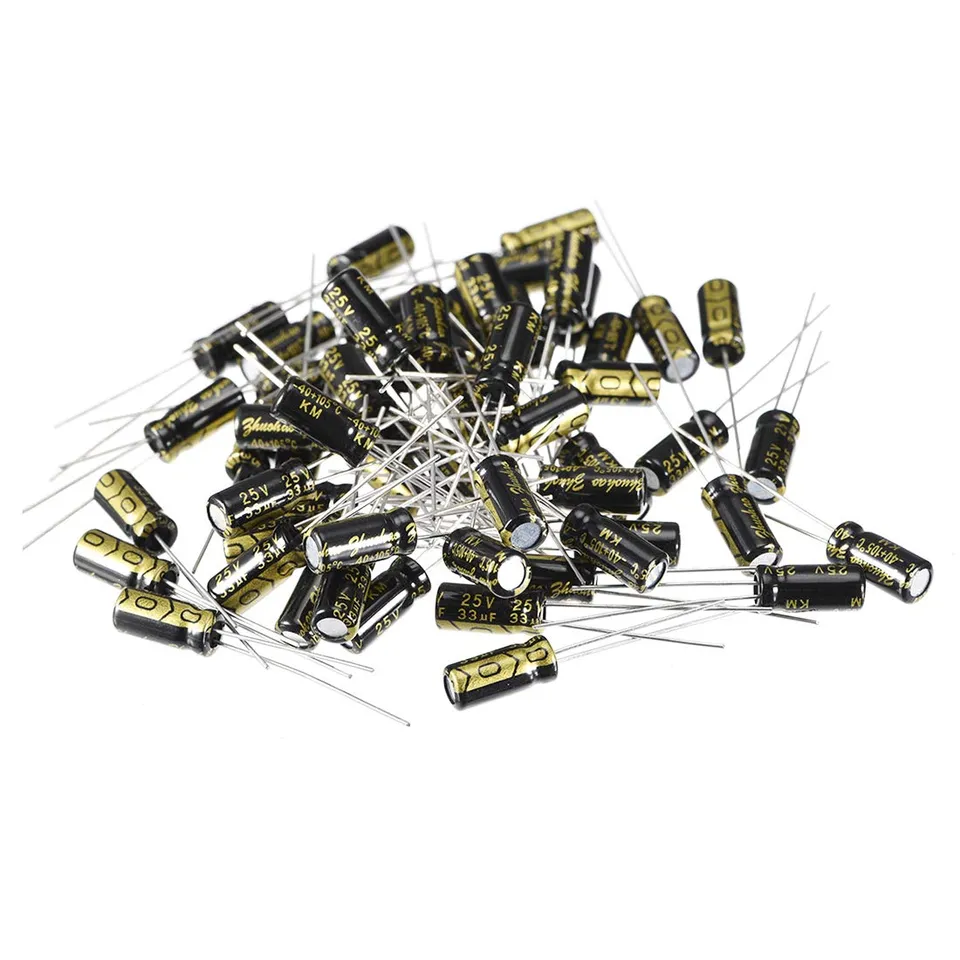 sourcing map 33uF 25V condensateur 50 pcs 5x11mm 105°C