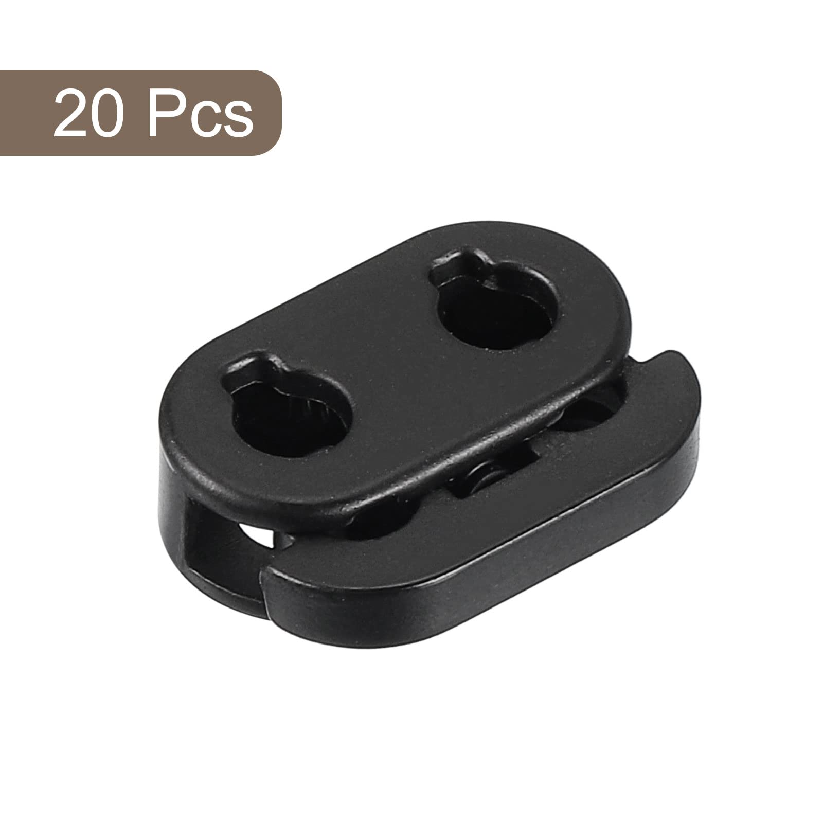 sourcing map Arrêt Cordon Noir 15mm Lot de 20