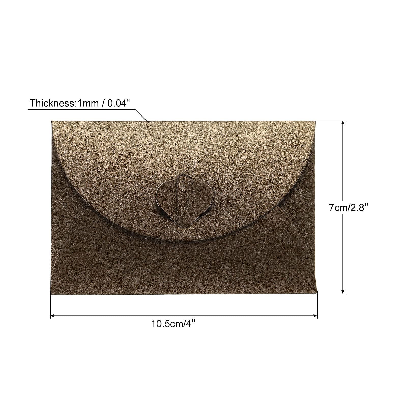 Sourcing Map Mini enveloppes cœur café 7x10,5cm lot 50