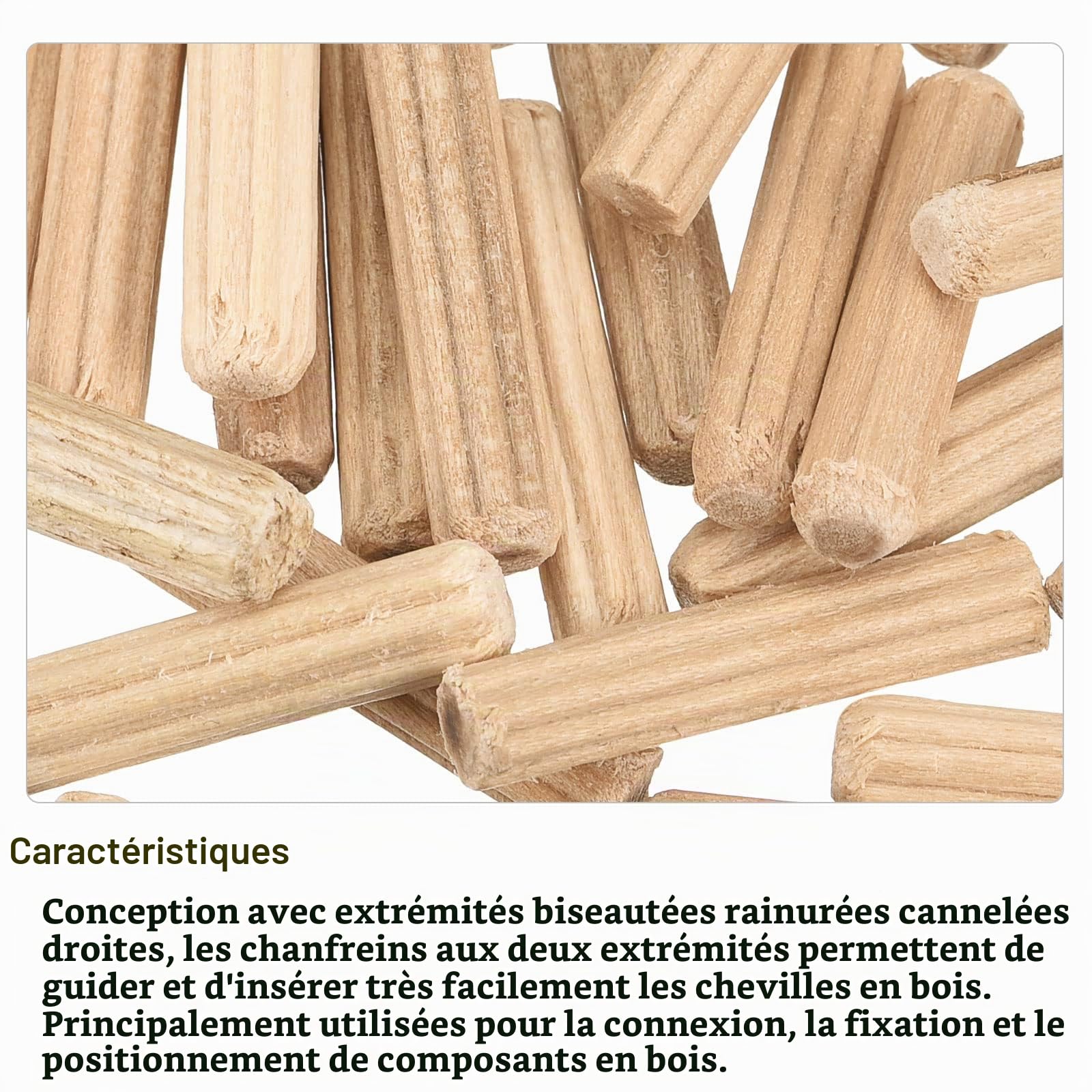 Sourcingmap goujons bois cannelés 4x20mm lot 50