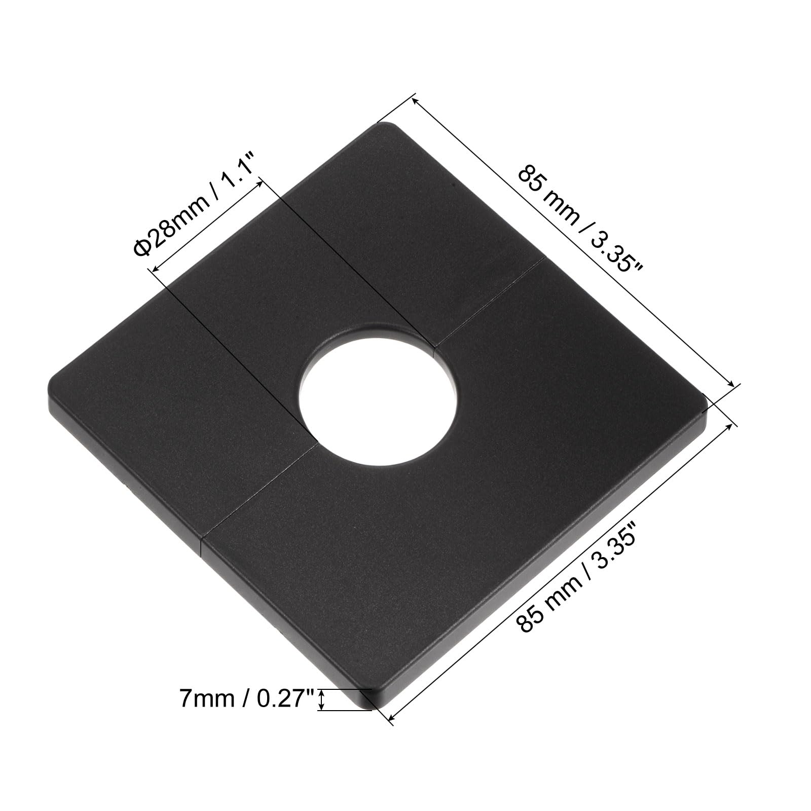 Sourcingmap Cache-tuyau ABS 85mm noir 28mm lot de 2 adhésif