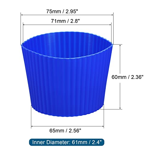 Sourcing Map Home & Garden manchon tasse silicone bleu lot 2