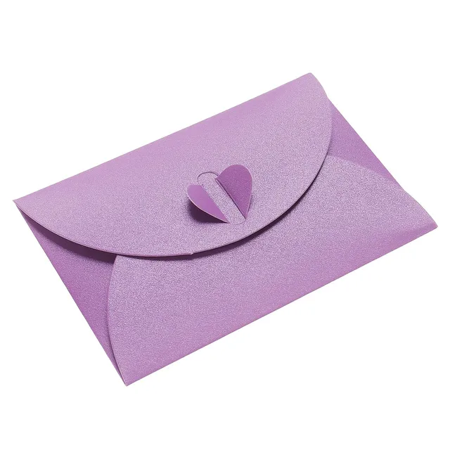sourcing map Office mini enveloppes papier violet cœur 24 pièces