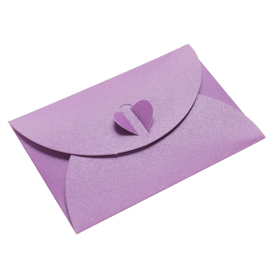 sourcing map Office mini enveloppes papier violet cœur 24 pièces