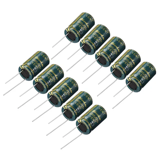 sourcing map 3300uF 25V condensateur faible ESR 10 pièces 16x26mm