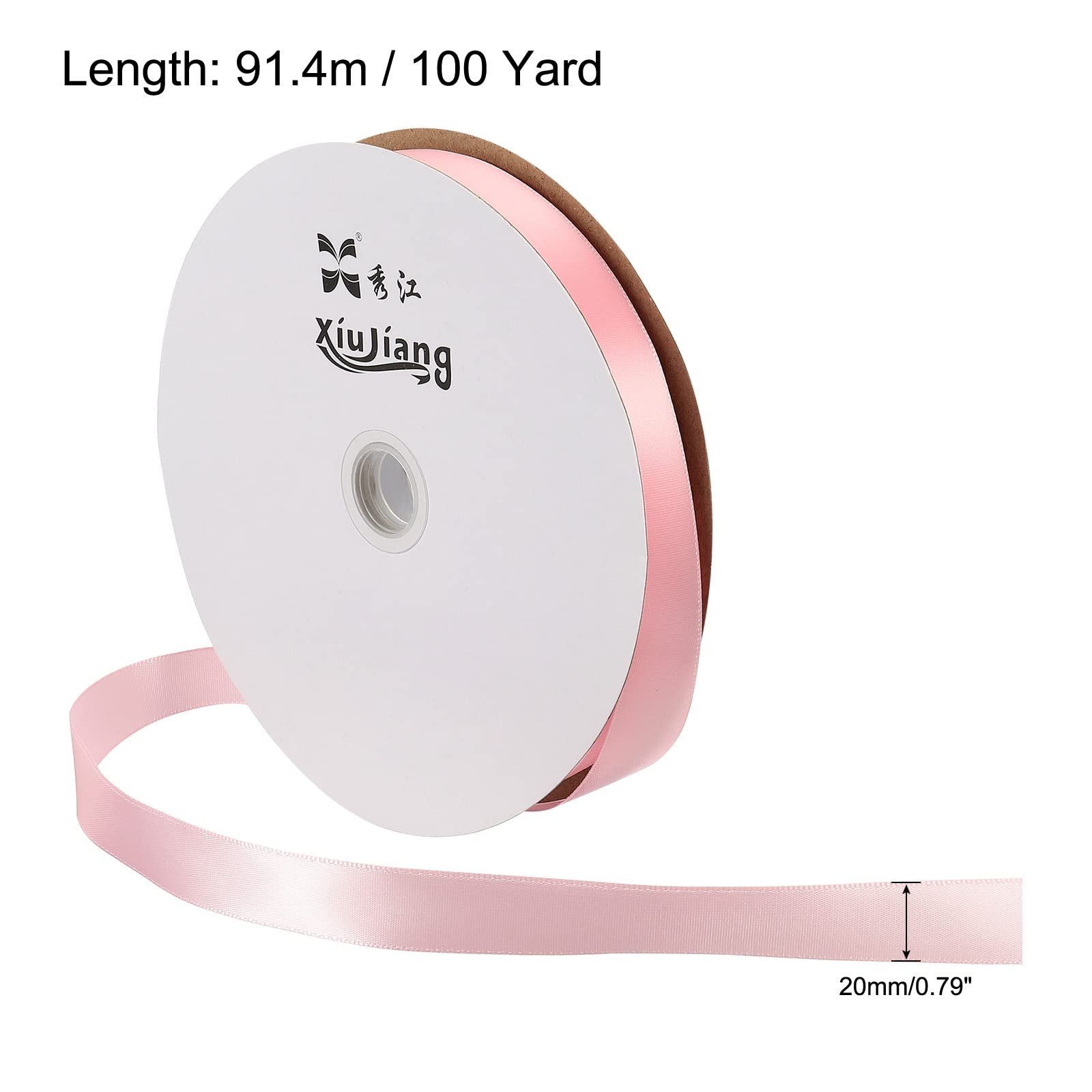 Sourcing Map Ruban Satin Lavande 20 mm x 91,4 m Rouleau Large