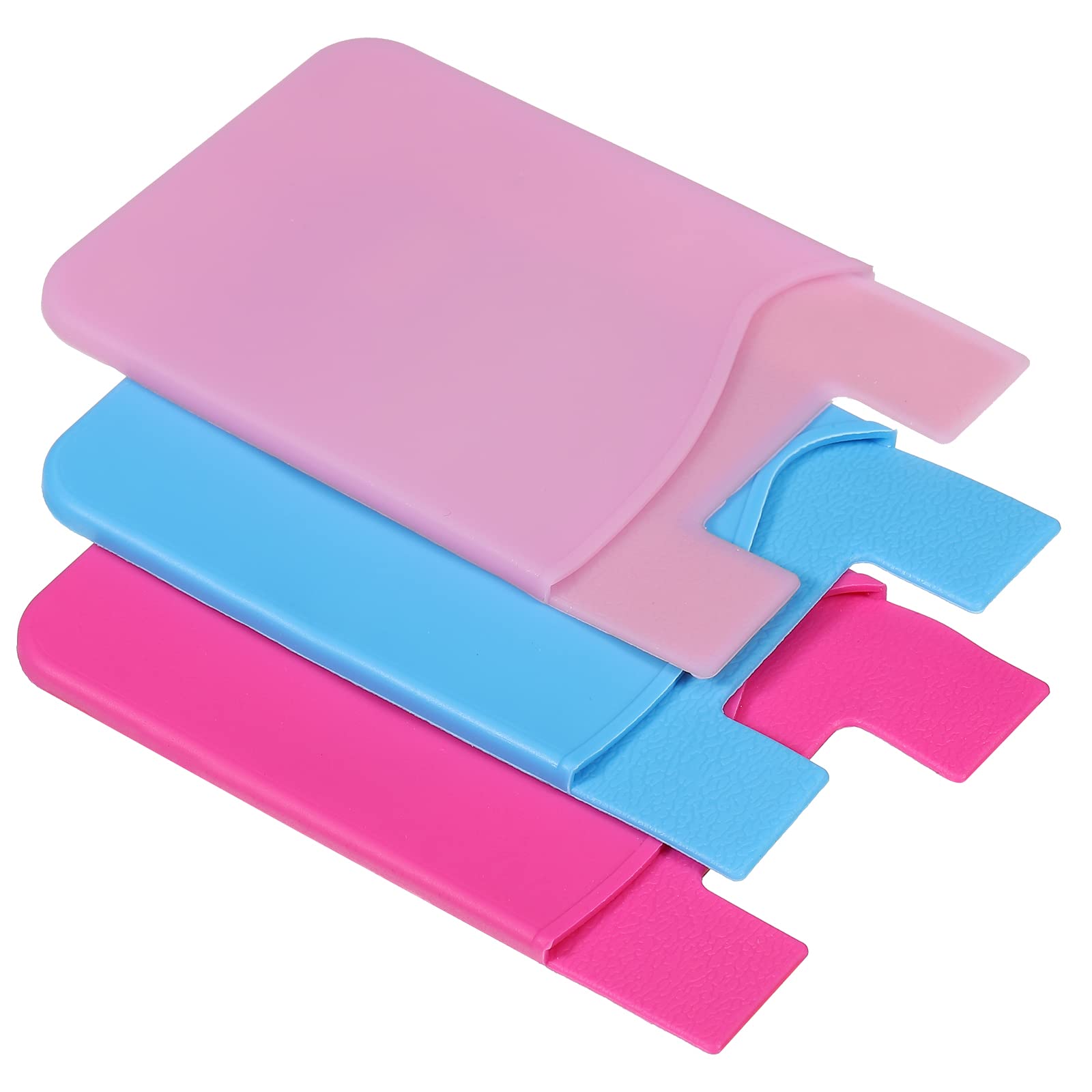 Sourcing Map Electronics Porte-Carte Téléphone Silicone Rouge Bleu Rose x3