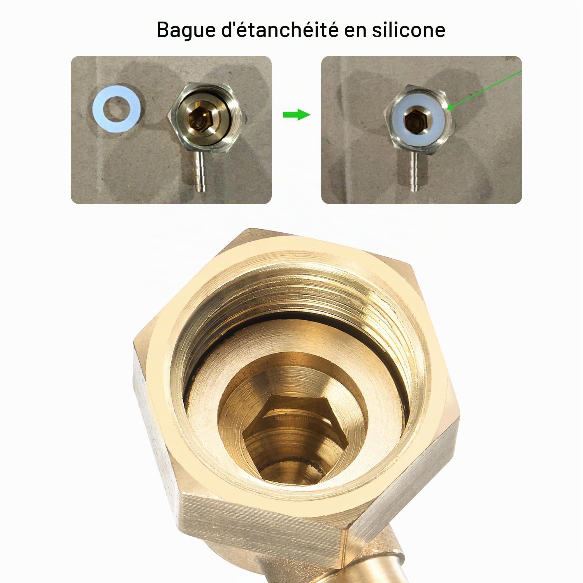 Sourcing Map G1/2 raccord coudé laiton 10mm lot 2