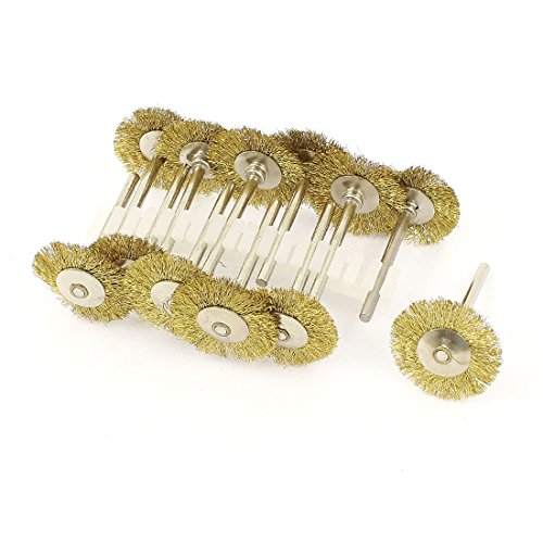sourcingmap Brosse roue laiton outil rotatif 25mm lot 12