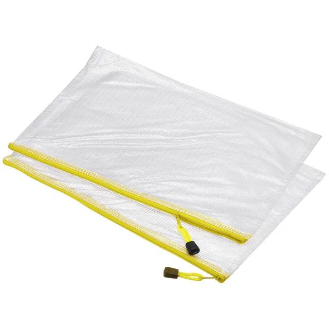 sourcing map A4 pochette zip jaune lot de 12