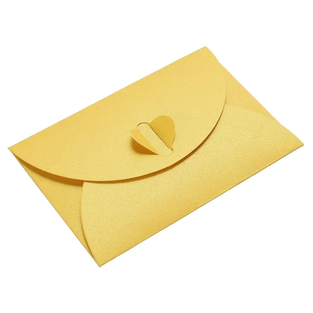 sourcing map Mini Enveloppes cœur jaune 50 pcs 7x10,5cm