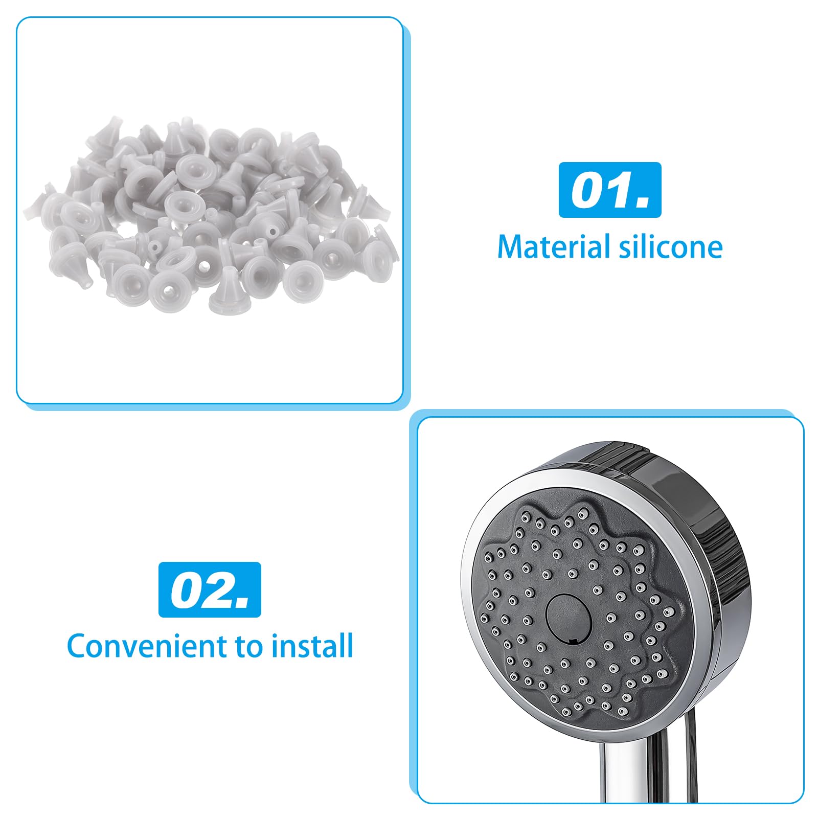 Sourcingmap Embout Douche Silicone Gris 7,5mm Lot 25