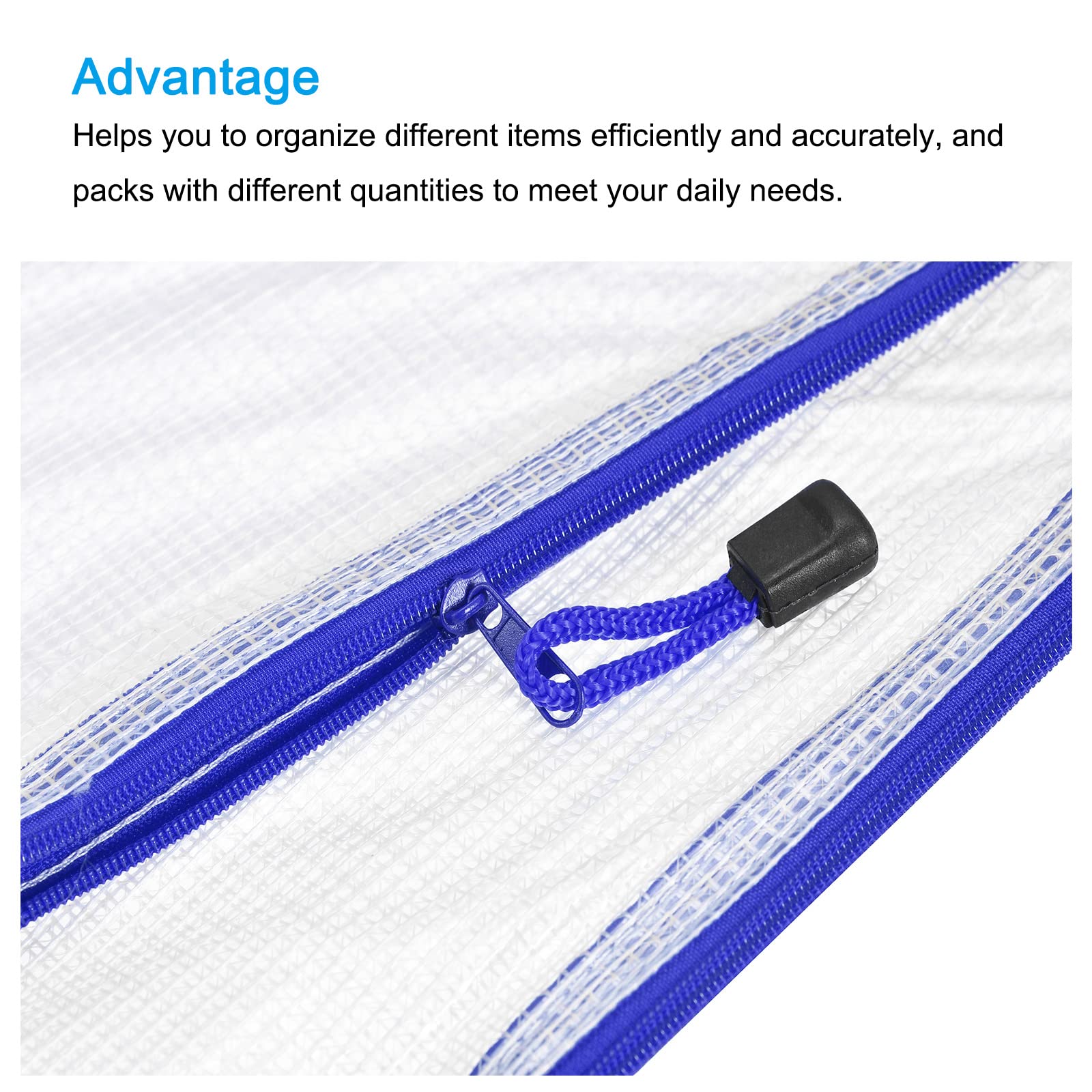 sourcing map A4 pochette zip bleu marine lot de 12