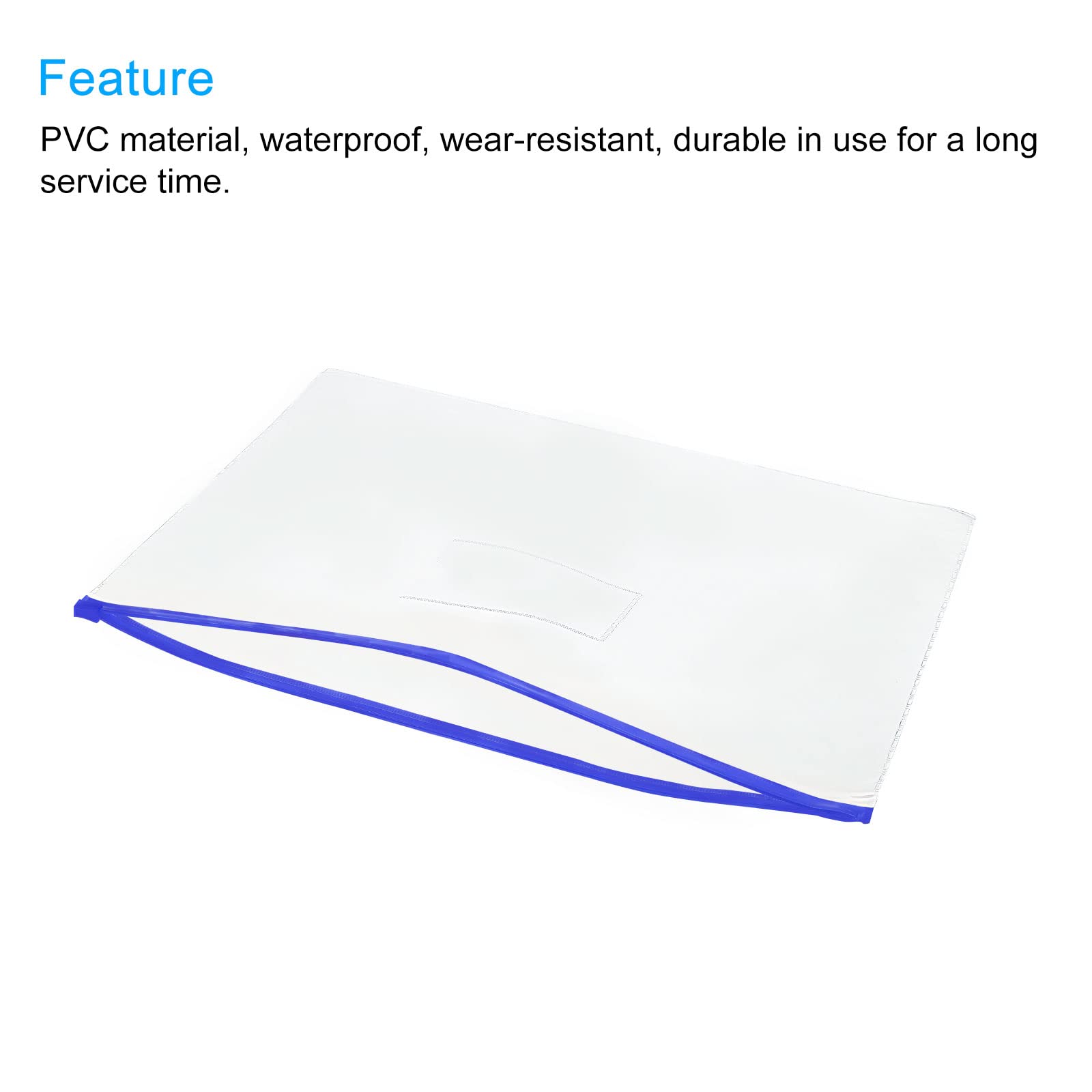 sourcing map A4 pochette zippée PVC bleue lot 40 imperméable