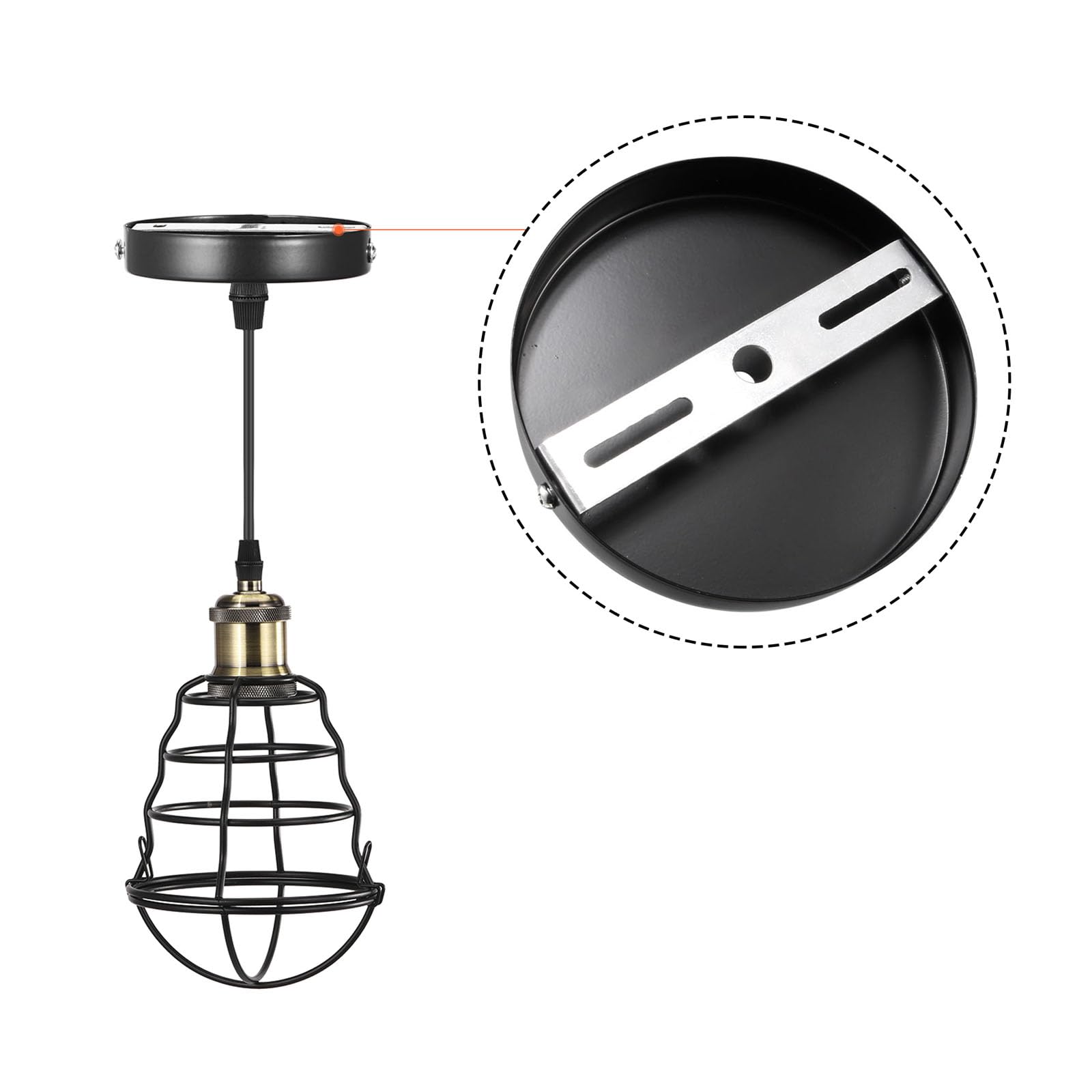 Sourcing Map 120mm platine plafonnier fer galvanisé