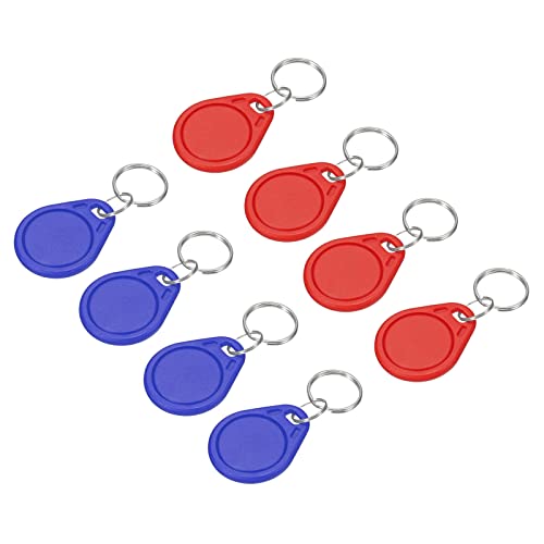 Sourcing Map Porte-Clés RFID 13,56MHz Rouge Bleu lot 8