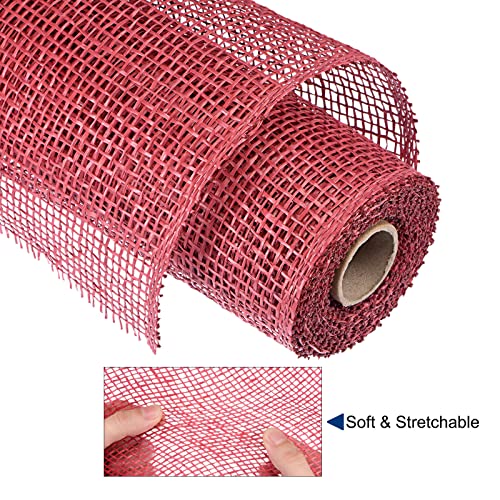 sourcing map Toile de jute PP rouge 25,4cm x 5 yards