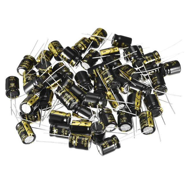 sourcing map 220uF 50V condensateur électrolytique 10x13mm lot 50