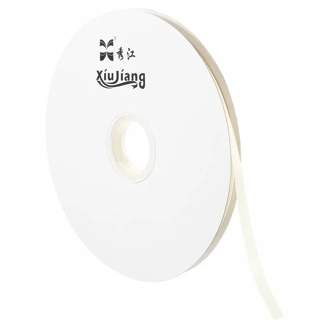 sourcing map Home & Garden ruban satin beige 7mmx91,4m polyester