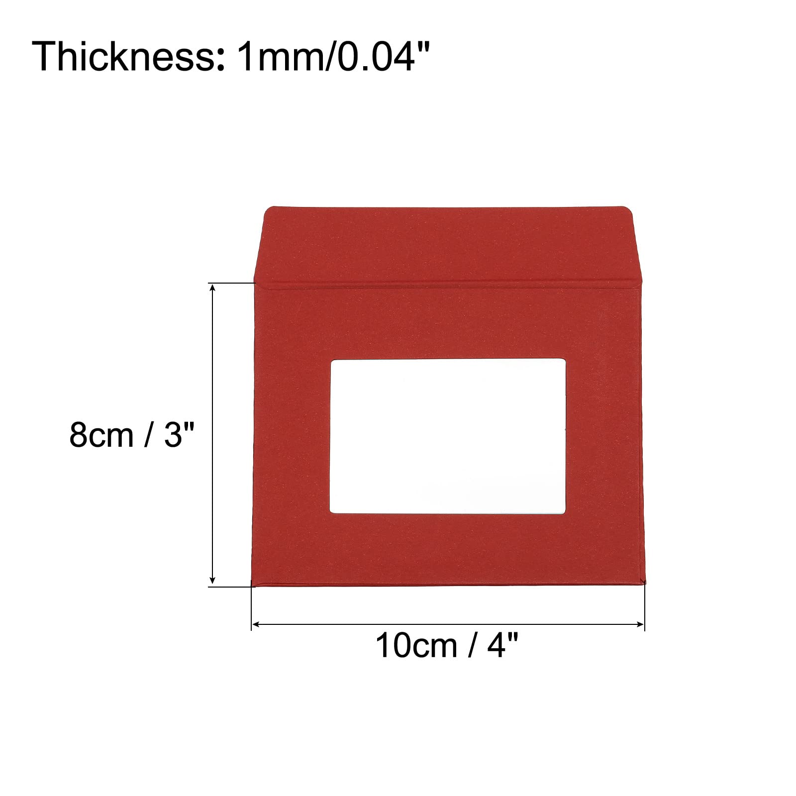 Sourcing Map 10x8 Enveloppe Fenêtre Rouge Double Face x10