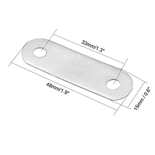 Sourcing Map Plaque fixation plate 48mm inox 10pcs