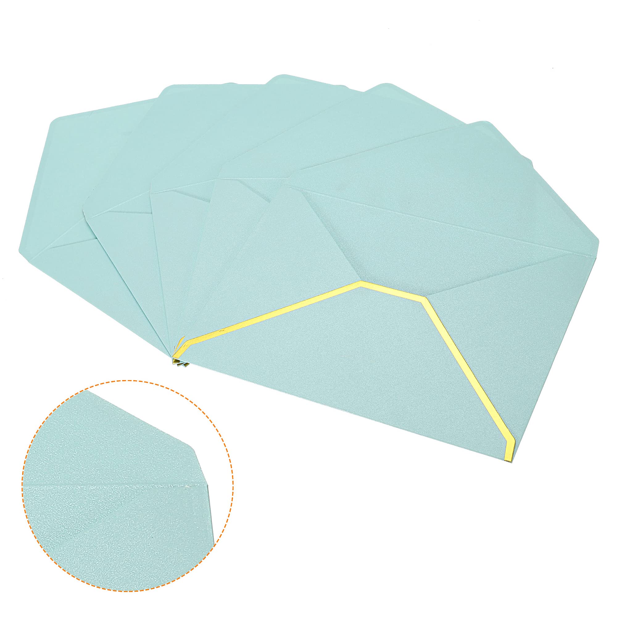 sourcing map B6 enveloppe bleu ciel bord doré lot de 20