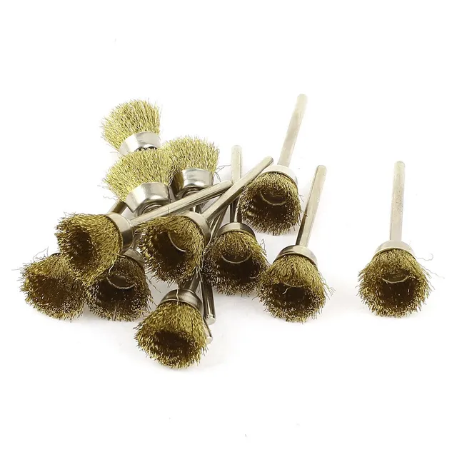 sourcingmap Brosse Laiton Rotatif 10mm Tige 3mm x12