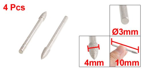 Sourcingmap Pointe Conique 4x4mm Fraise Diamant 4 pcs Tige 3mm