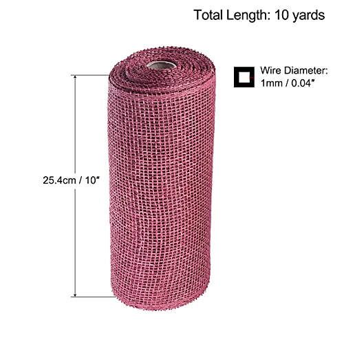 sourcingmap Home & Garden ruban maille jute bordeaux 1 rouleau extérieur