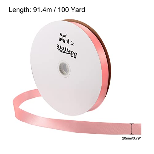 sourcing map ruban satin rose 20mm x 91,4m décoration