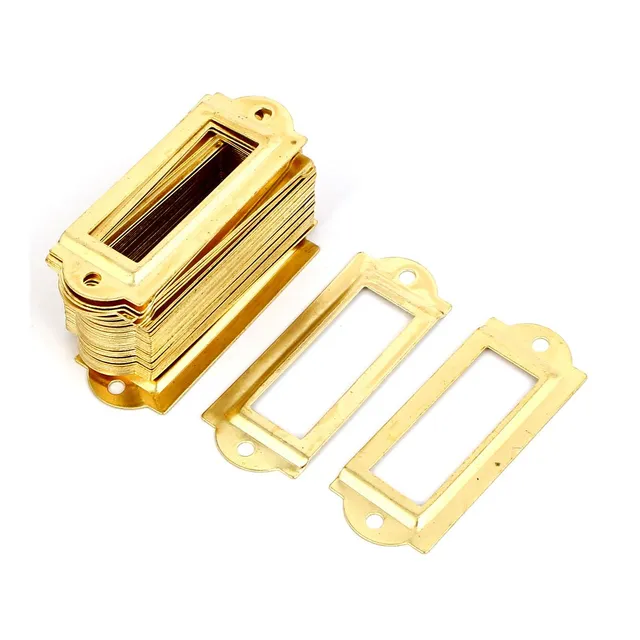 sourcing map porte-étiquette métal doré 59x24mm lot 50