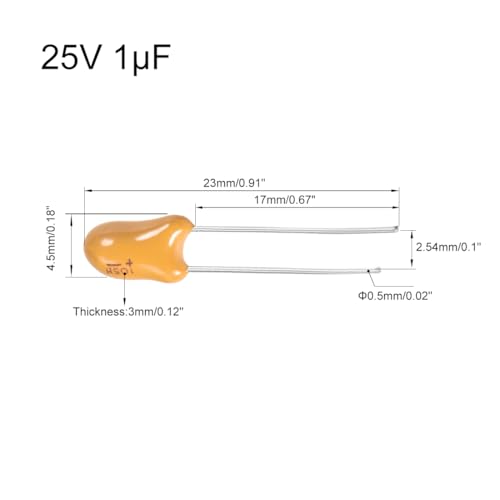 SourcingMAP Industrial condensateur tantale 1uF 25V 5 pièces