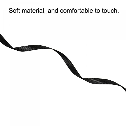 sourcingmap Ruban Satin 7mmx91,4m Rouleau Noir Polyester
