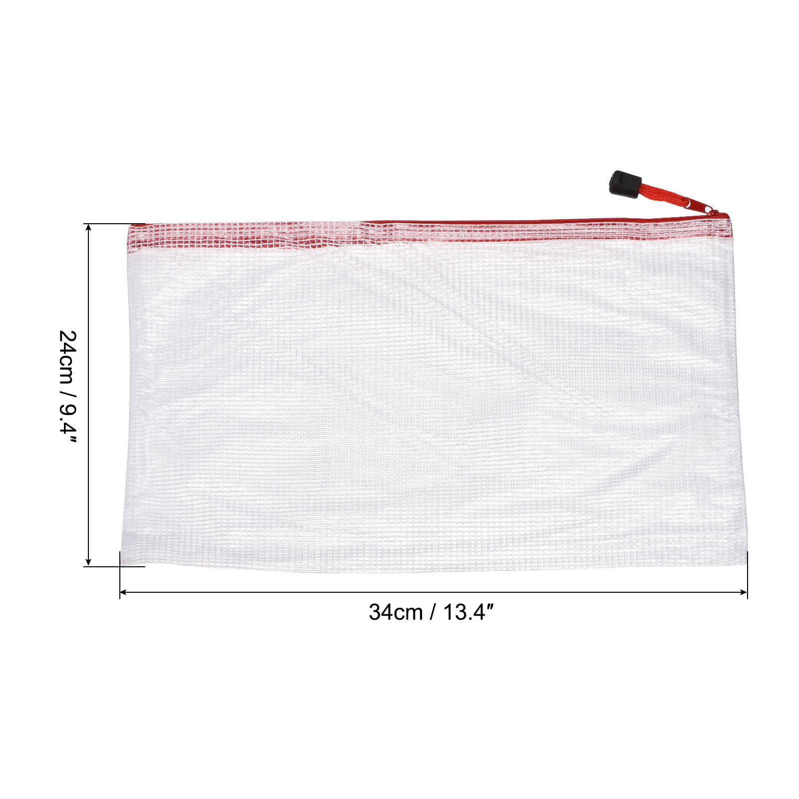 sourcing map pochette zip A4 rouge lot 12 PVC