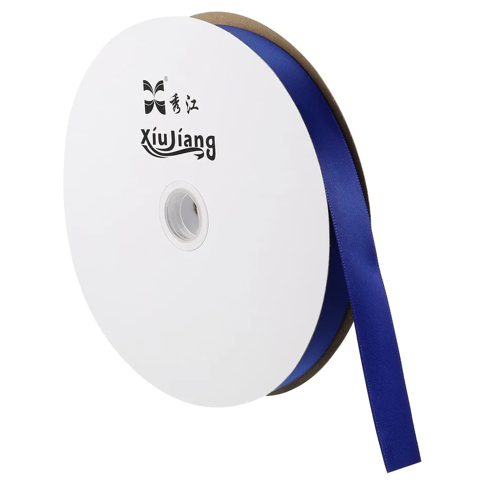 Sourcing Map ruban satin bleu foncé 20mmx91,4m rouleau déco