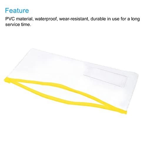 sourcing map pochette zippée A6 jaune x20 PVC