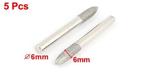 sourcing map pointe montée diamant 6x6 mm tige 6 mm lot 5
