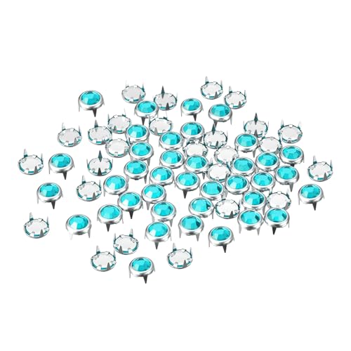 Sourcingmap 100pcs clous strass 6 mm bleu clair verre