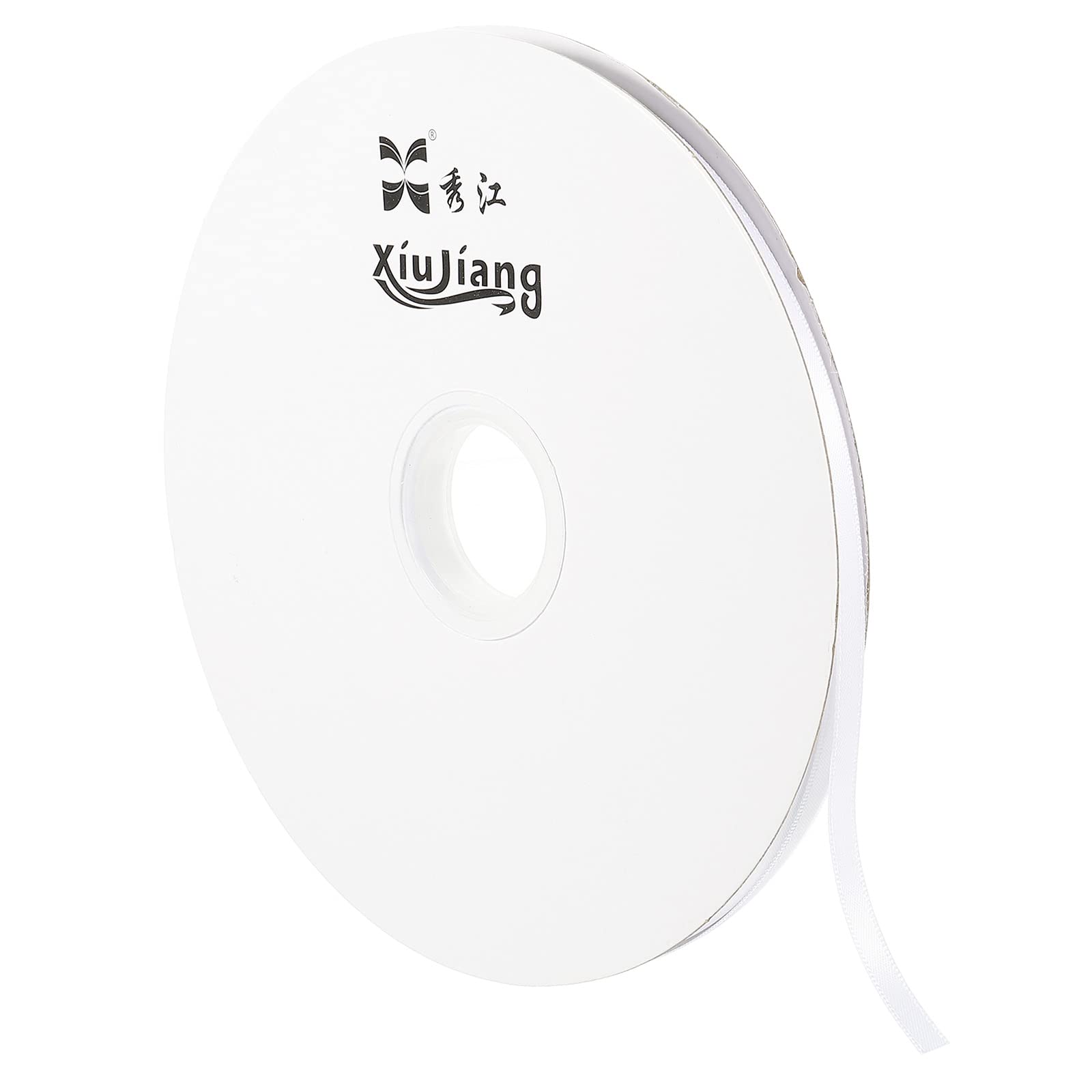 Sourcing Map ruban satin blanc 7mmx91,4m rouleau mariage