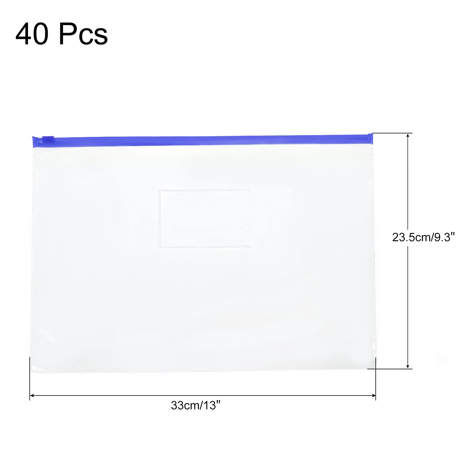 sourcing map A4 pochette zippée PVC bleue lot 40 imperméable