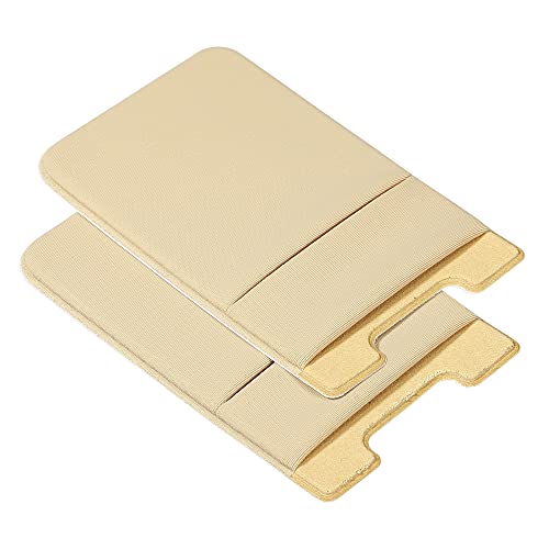 sourcing map Pochette carte téléphone spandex jaune lot 2 double