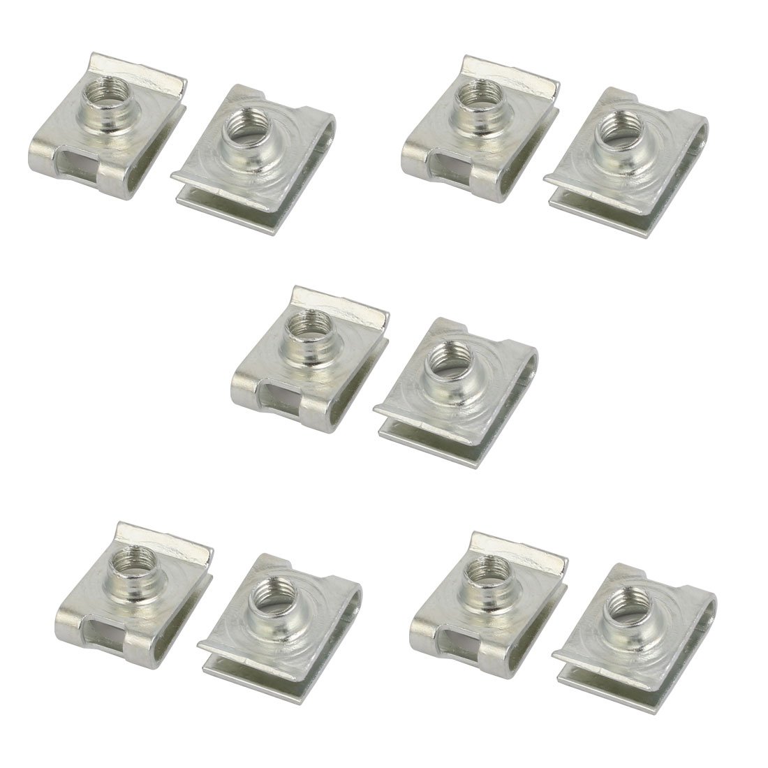 sourcingmap Écrous en U M6 acier 19x14mm lot 10 argent
