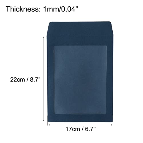 Sourcing Map A5 Enveloppe Fenêtre Bleue Simple Face x10