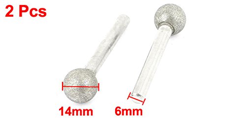 Sourcing Map fraise diamant sphère 14mm tige 6mm lot 2