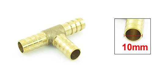Sourcingmap Raccord T Laiton 10 mm Tuyau 1 Pièce