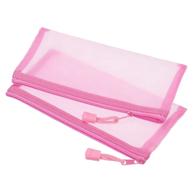 sourcing map pochette maille zippée A6 rose lot 6 nylon