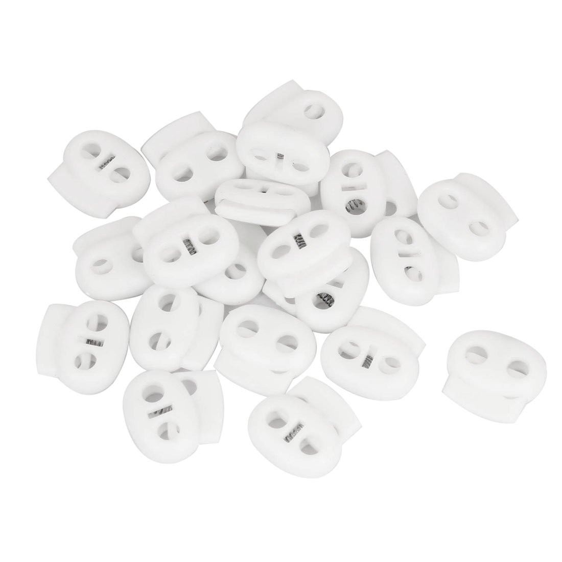 sourcing map Arrêts cordon double trou blancs lot 20 plastique