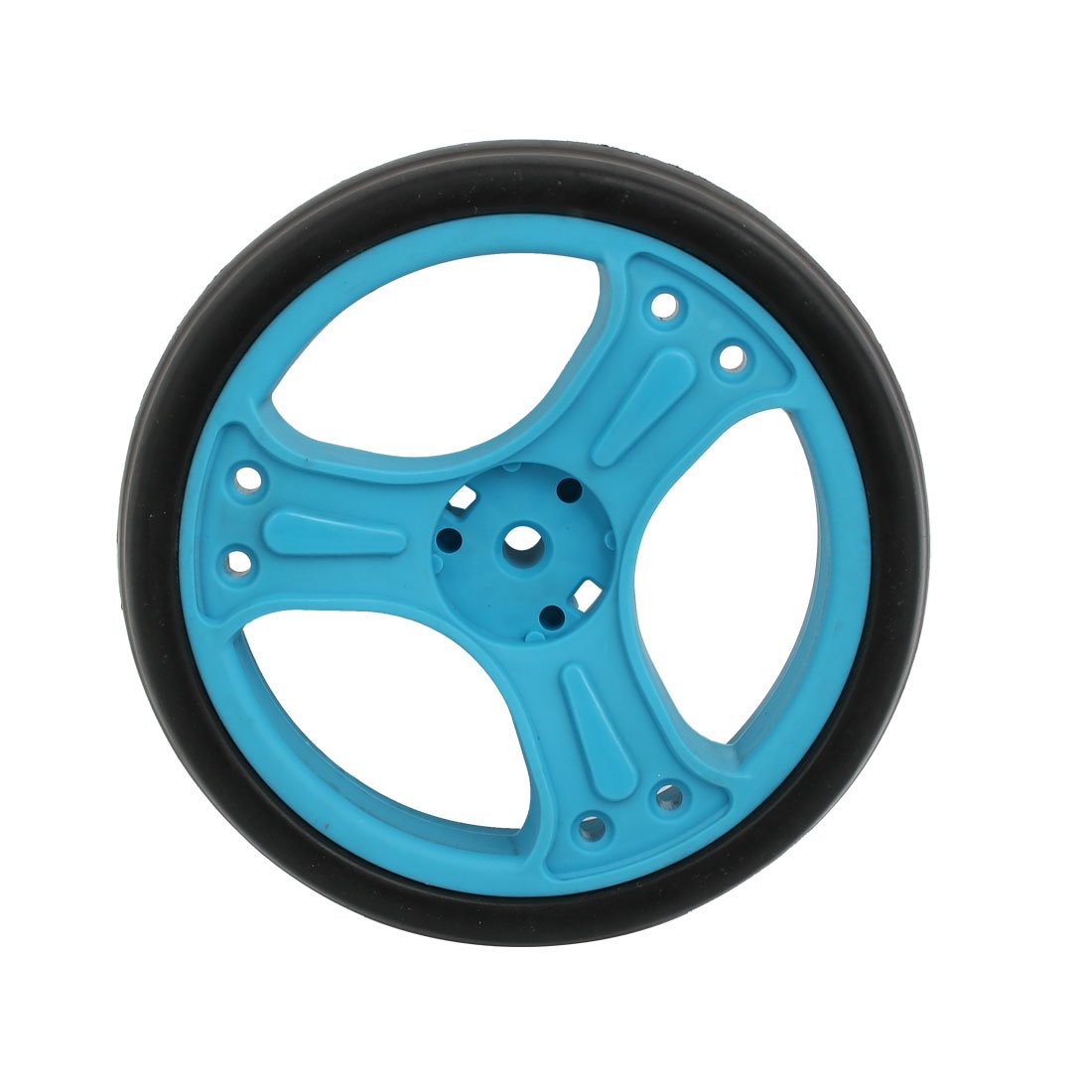 SOURCINGMAP Poulie roue plastique bleue 150mm lot de 2