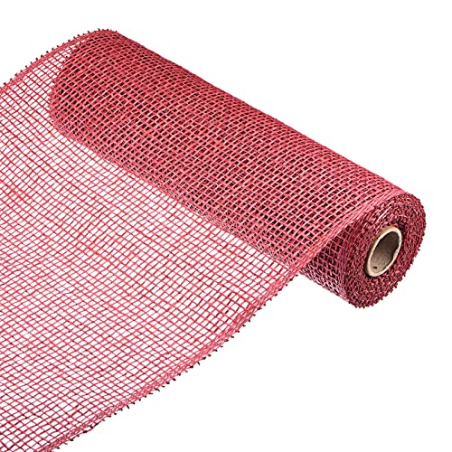 sourcing map Toile de jute PP rouge 25,4cm x 5 yards
